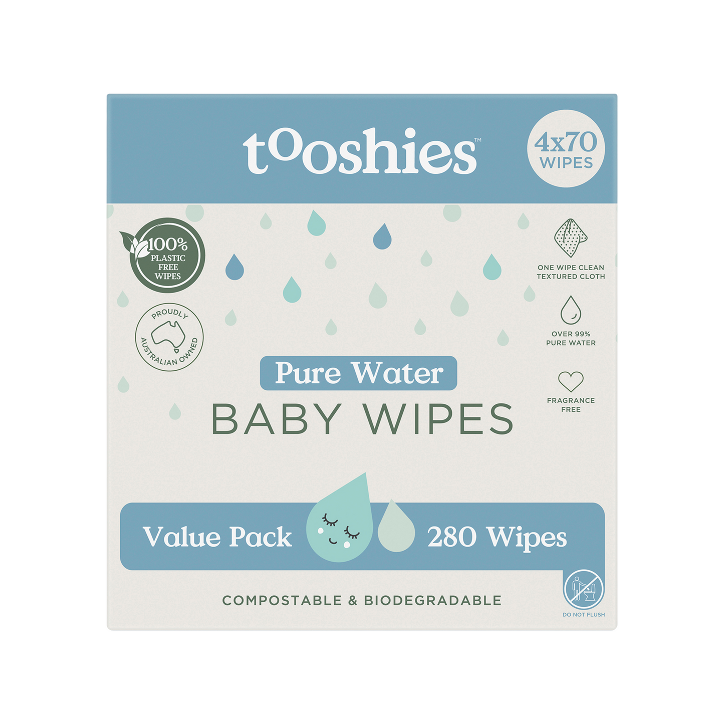 Tooshies - Eco Pure Baby Wipes 99% Pure Water